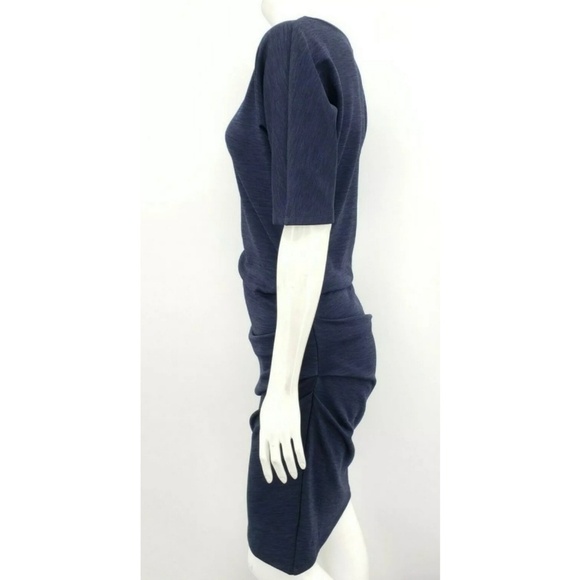 Halston Heritage Ponte Side Pleat Dress - Picture 4 of 8